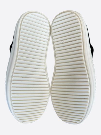Rick Owens Black & White Leather Women's Low Top Sneakers