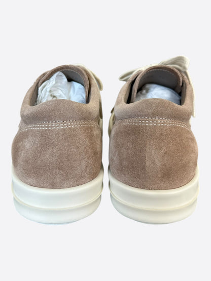 Rick Owens Brown & White Suede Vintage Women's Low Top Sneakers