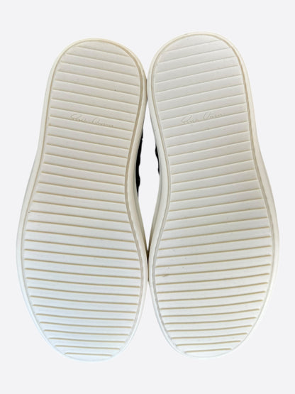 Rick Owens Black & White Leather Women's High Top Sneakers