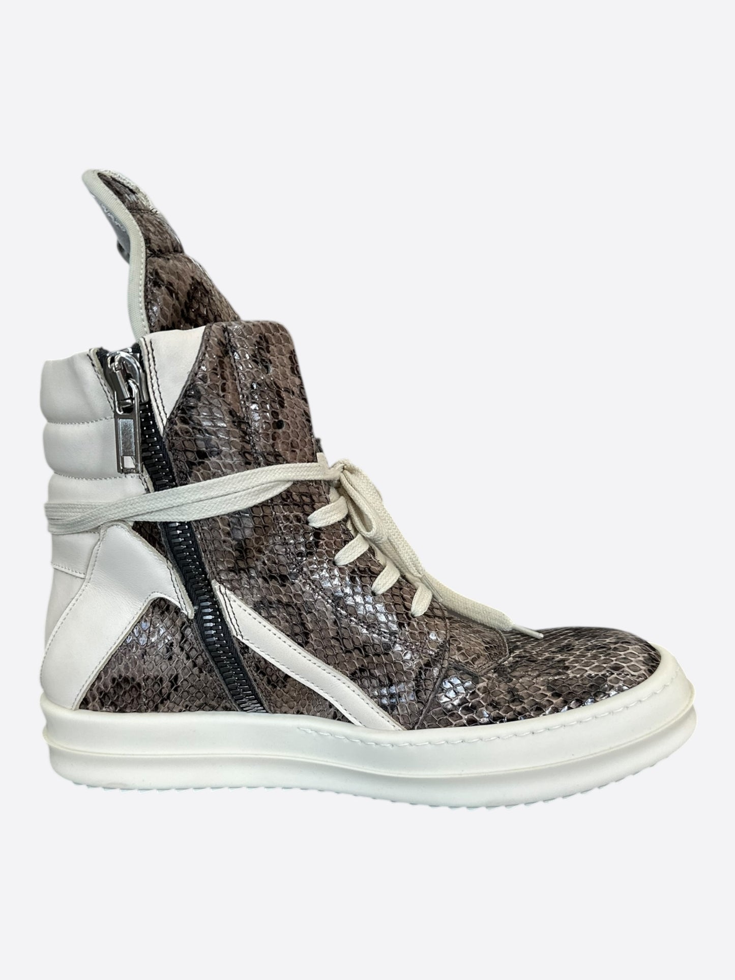 Rick Owens Python & White Women's Geobaskets