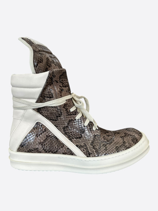 Rick Owens Python & White Women's Geobaskets