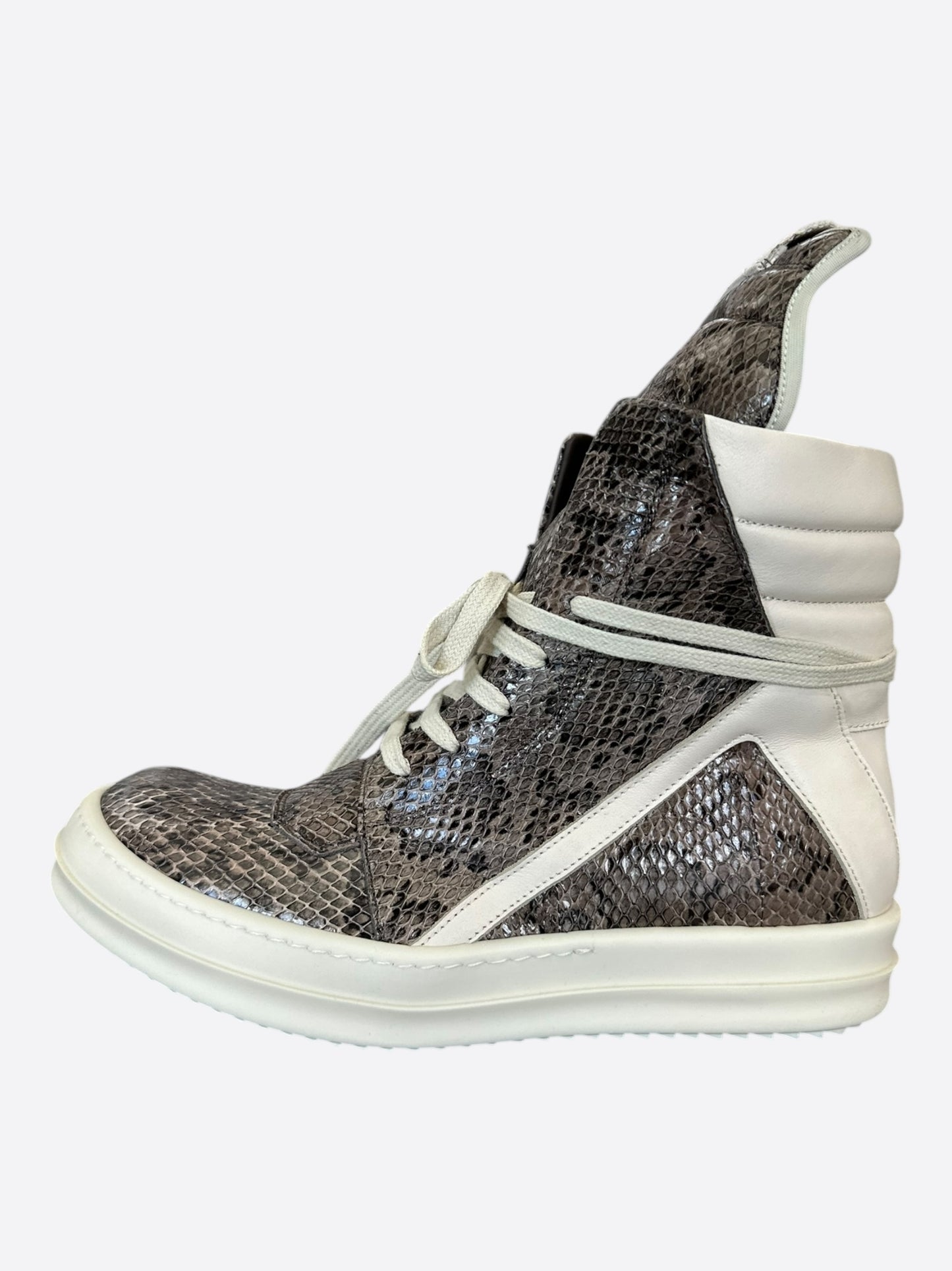 Rick Owens Python & White Women's Geobaskets