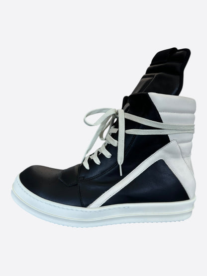 Rick Owens Black & White Leather Geobaskets