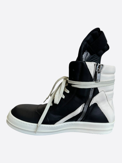 Rick Owens Black & White Leather Geobaskets