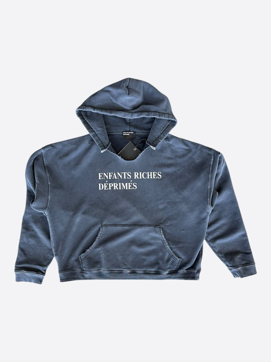Enfants Riches Deprimes Faded Black & White Classic Logo Hoodie