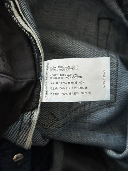 Chrome Hearts Blue Denim Cross Patch Jeans