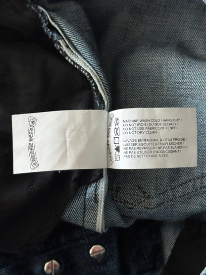 Chrome Hearts Blue Denim Cross Patch Jeans