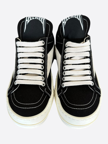Rick Owens Black & White Denim Vintage Women's Low Top Sneakers
