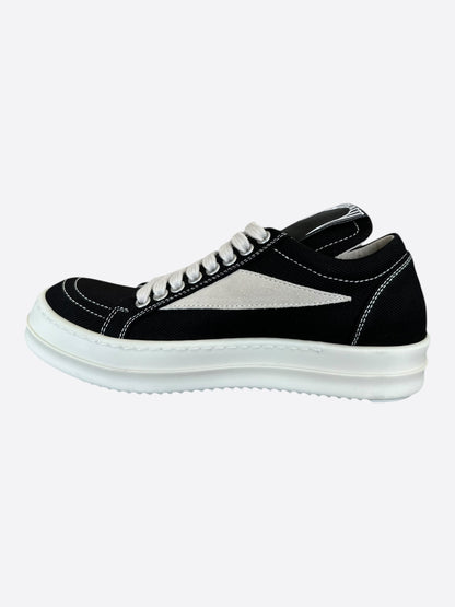 Rick Owens Black & White Denim Vintage Women's Low Top Sneakers