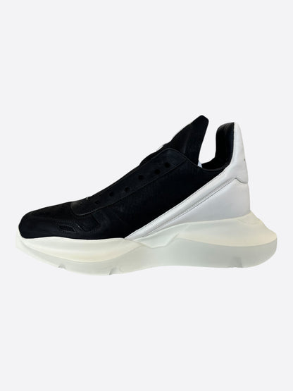 Rick Owens Black & White Leather Geth Runner Sneakers
