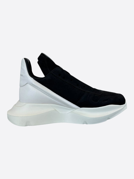 Rick Owens Black & White Leather Geth Runner Sneakers
