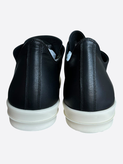 Rick Owens Black & White Leather Low Top Sneakers