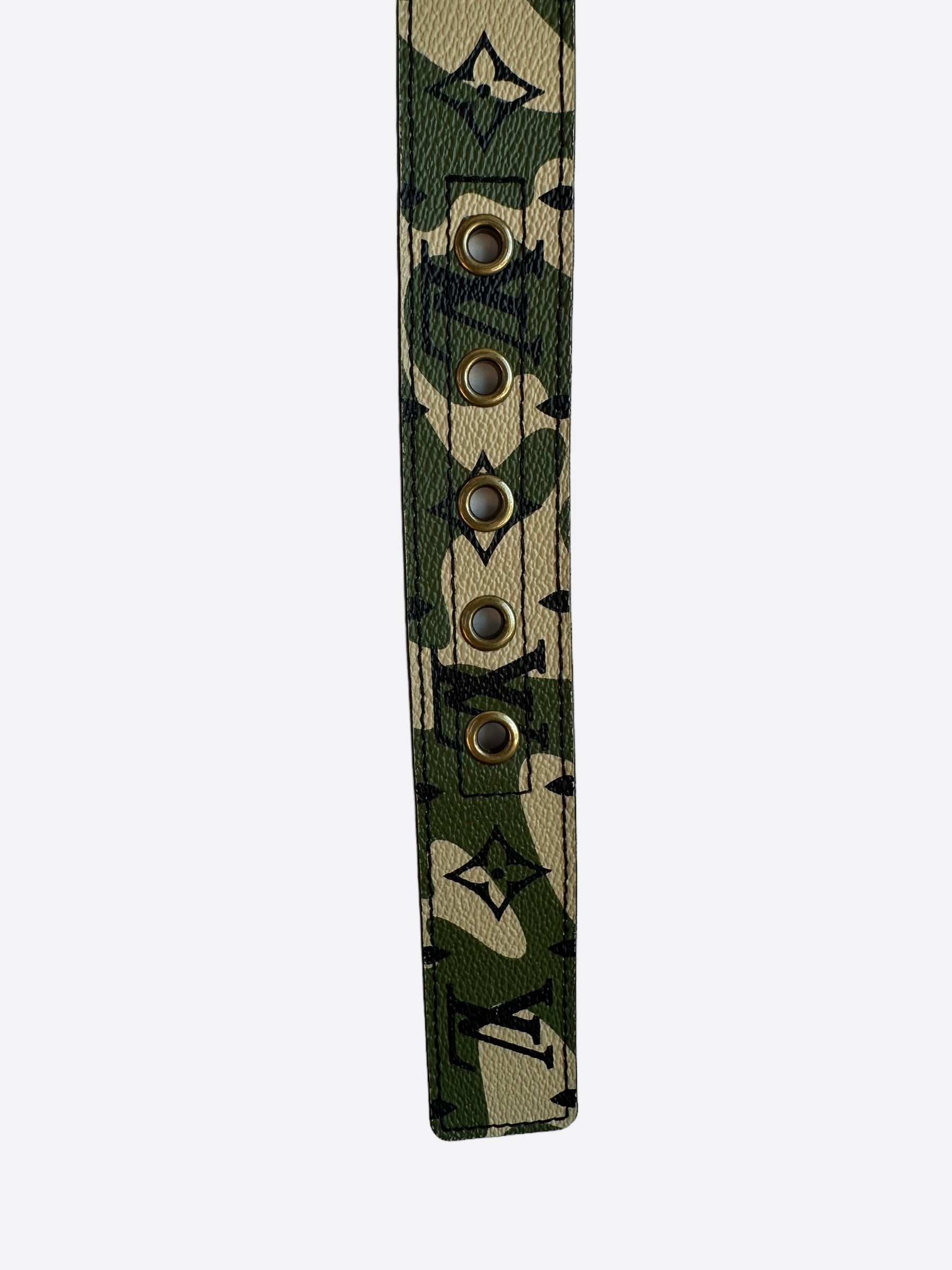 Louis Vuitton Takashi Murakami Green Camouflage Monogram Belt