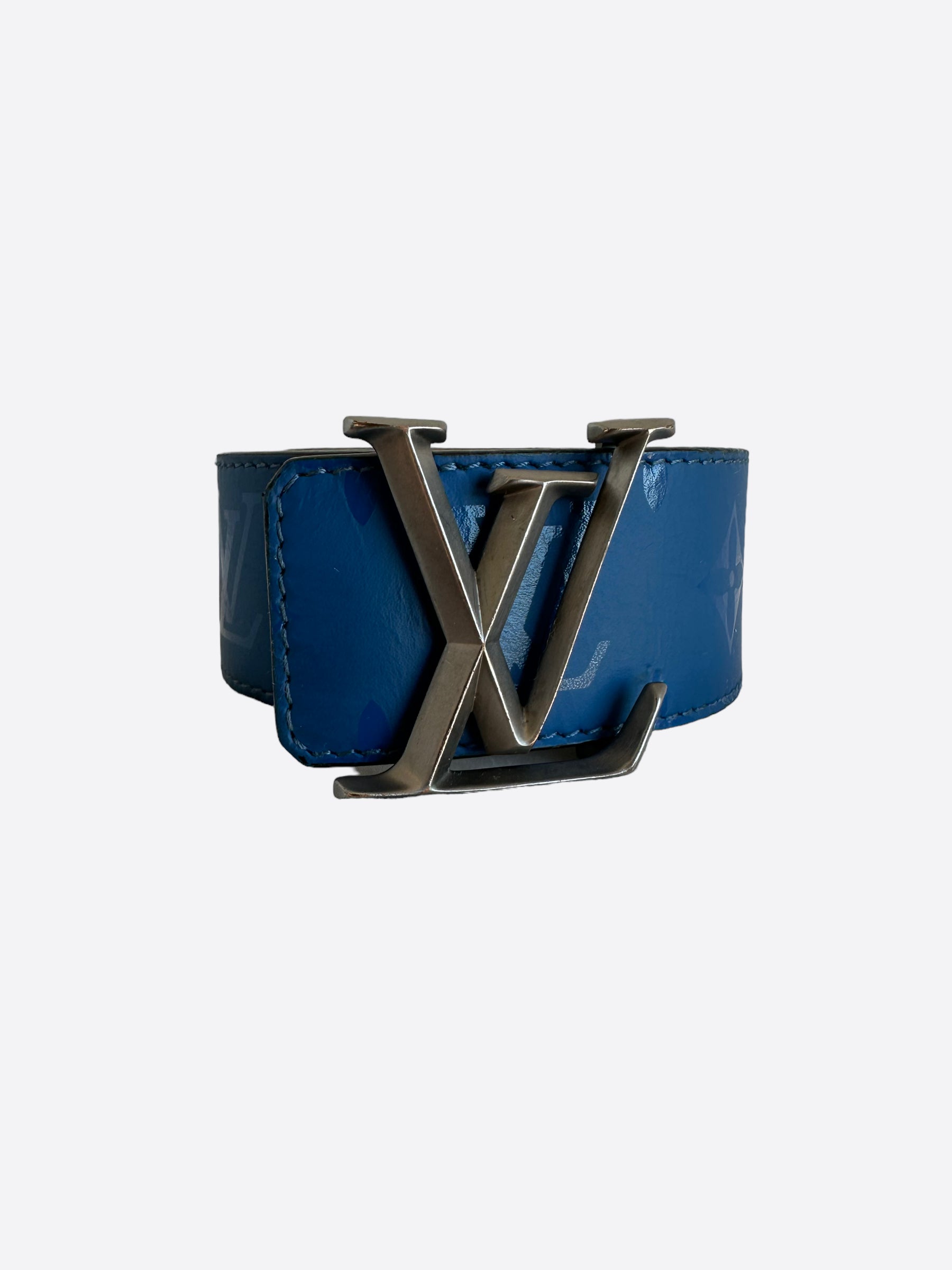 Louis Vuitton Blue Monogram Denim Belt 90CM