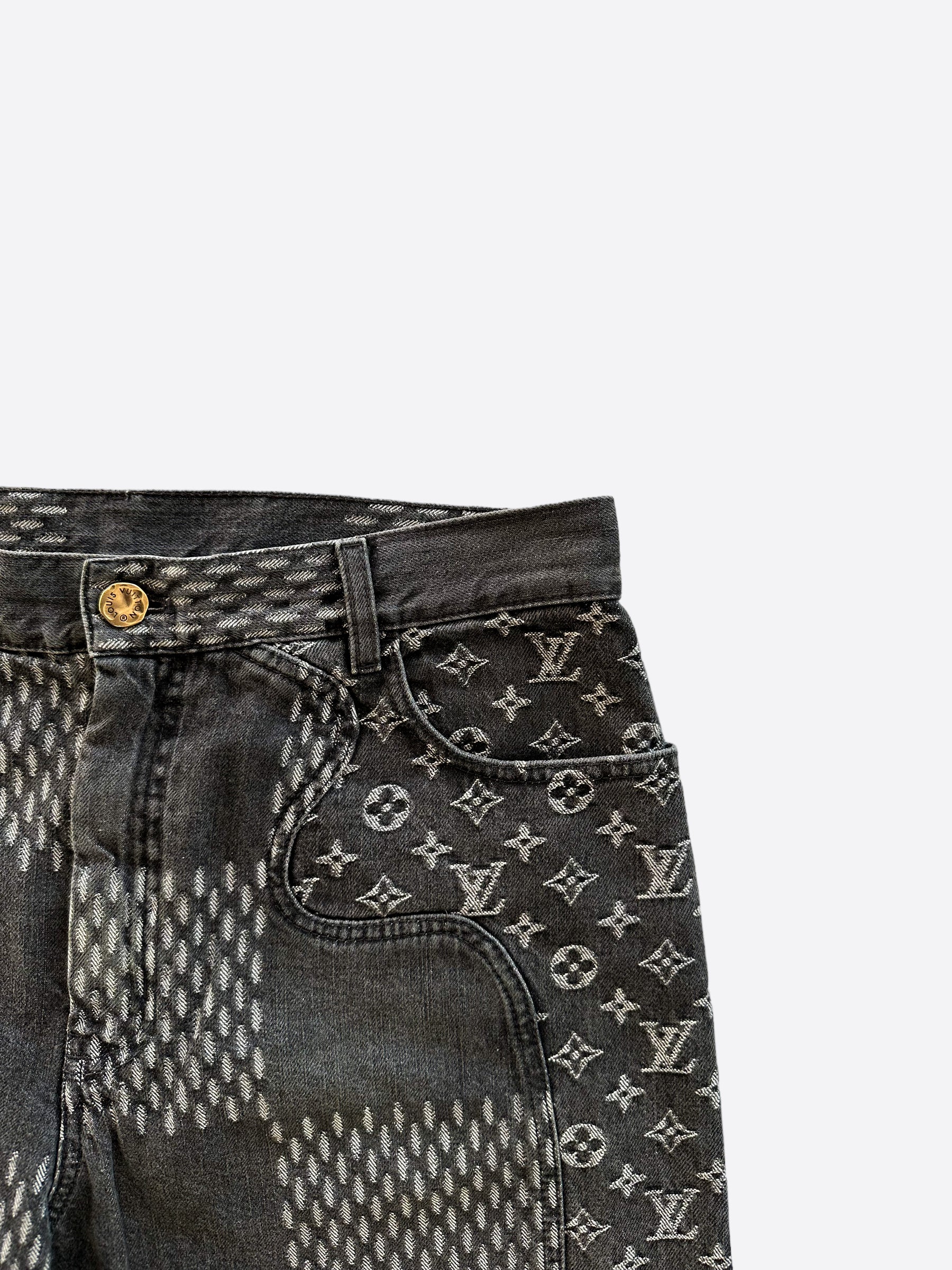 Black Louis Vuitton Nigo Monogram Denim Slender Wallet