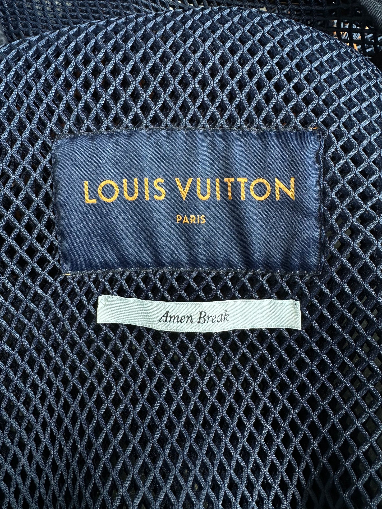 Louis Vuitton Navy & Orange Monogram Mesh Bomber Jacket