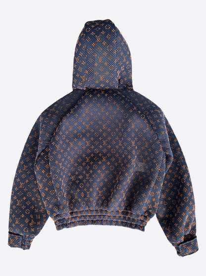 Louis Vuitton Navy & Orange Monogram Mesh Bomber Jacket