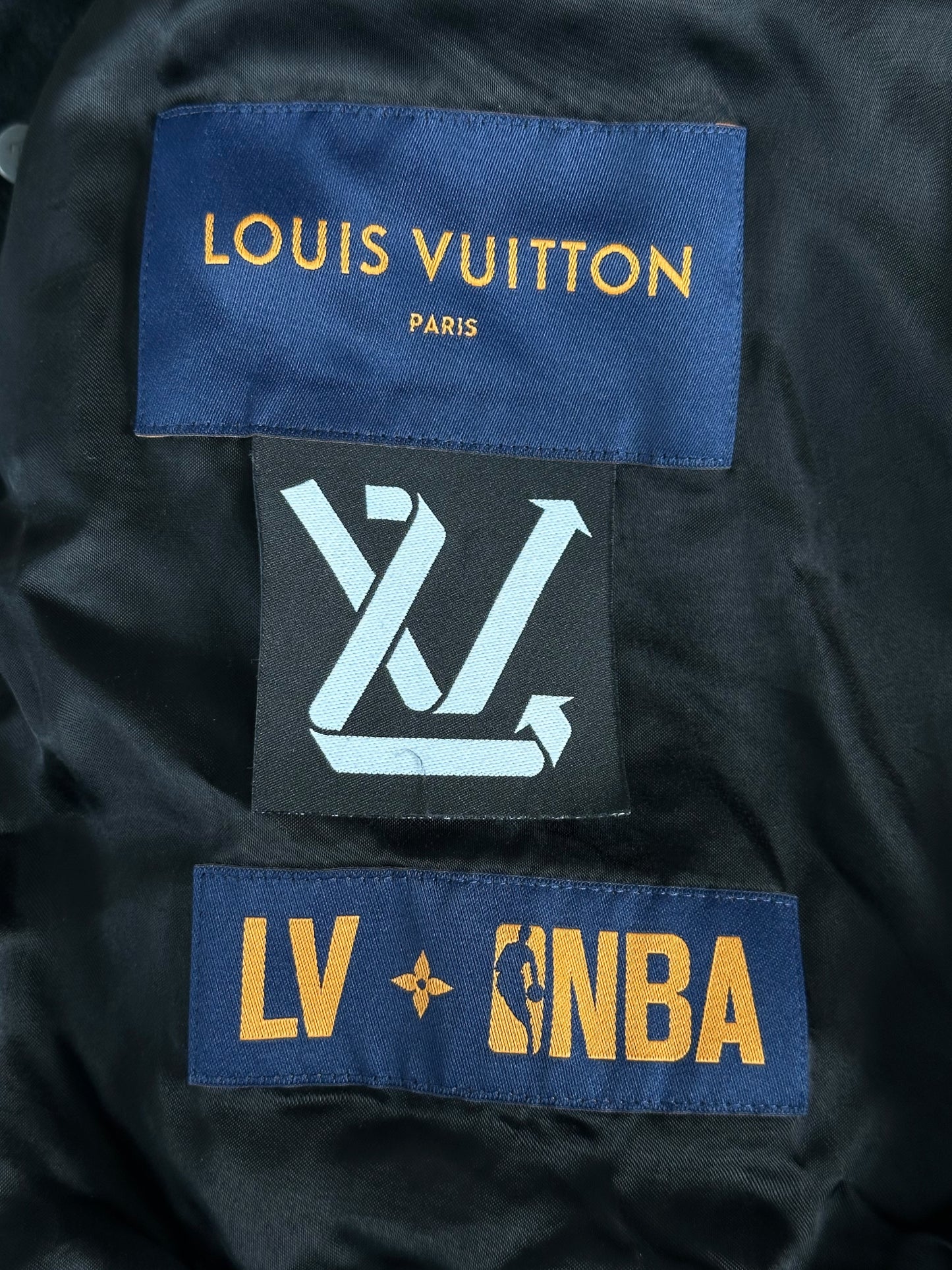 Louis Vuitton NBA Black & White Logo Varsity Jacket