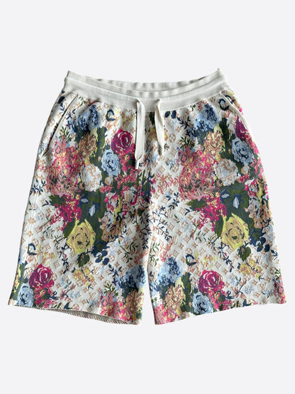 Louis Vuitton Beige Multicolor Floral Monogram Shorts