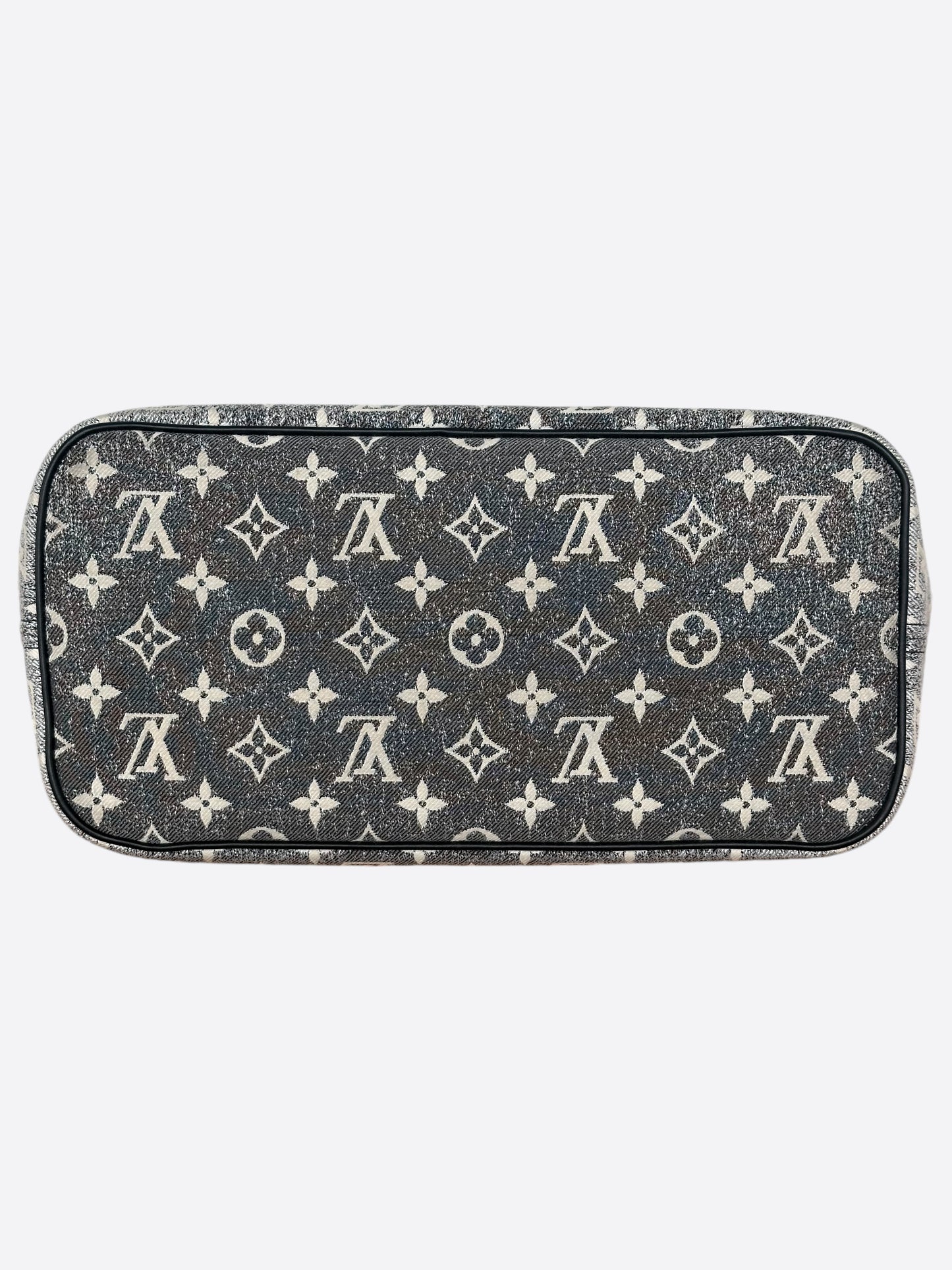 Louis Vuitton Grey & White Denim Monogram Neverfull MM