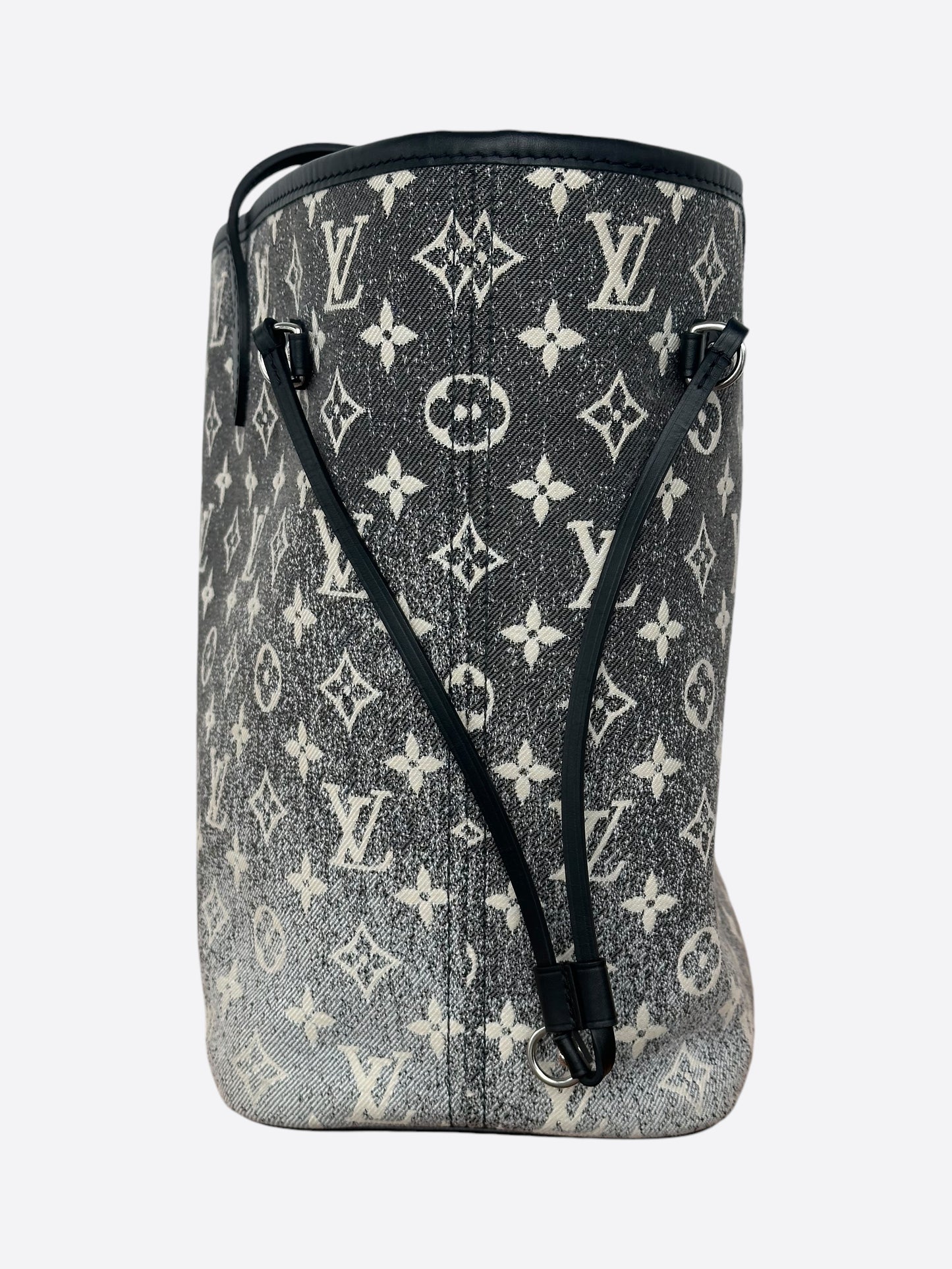 Louis Vuitton Grey & White Denim Monogram Neverfull MM