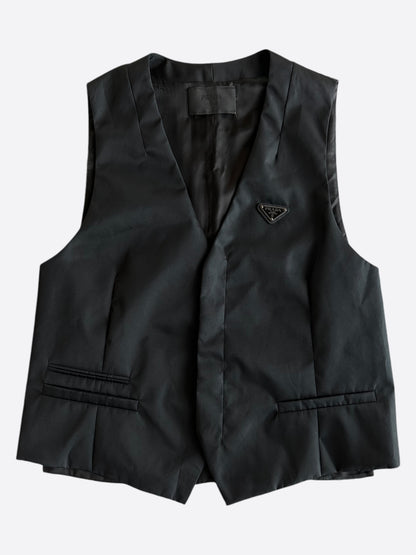 Prada Black Re-Nylon Logo Waistcoat