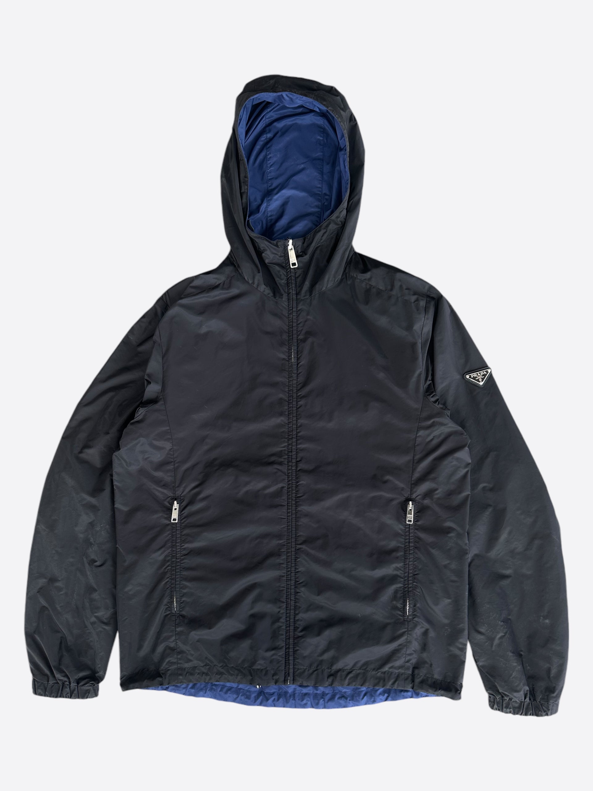 Prada Black & Blue Reversible Nylon Windbreaker – Savonches