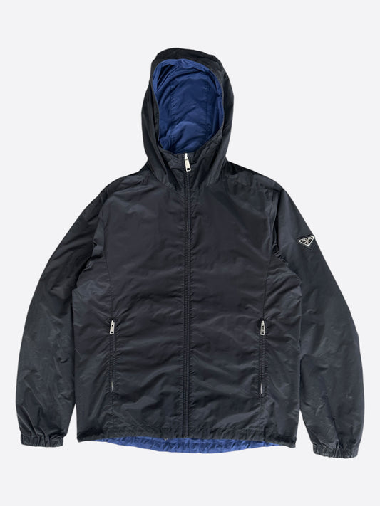 Prada Black & Blue Reversible Nylon Windbreaker