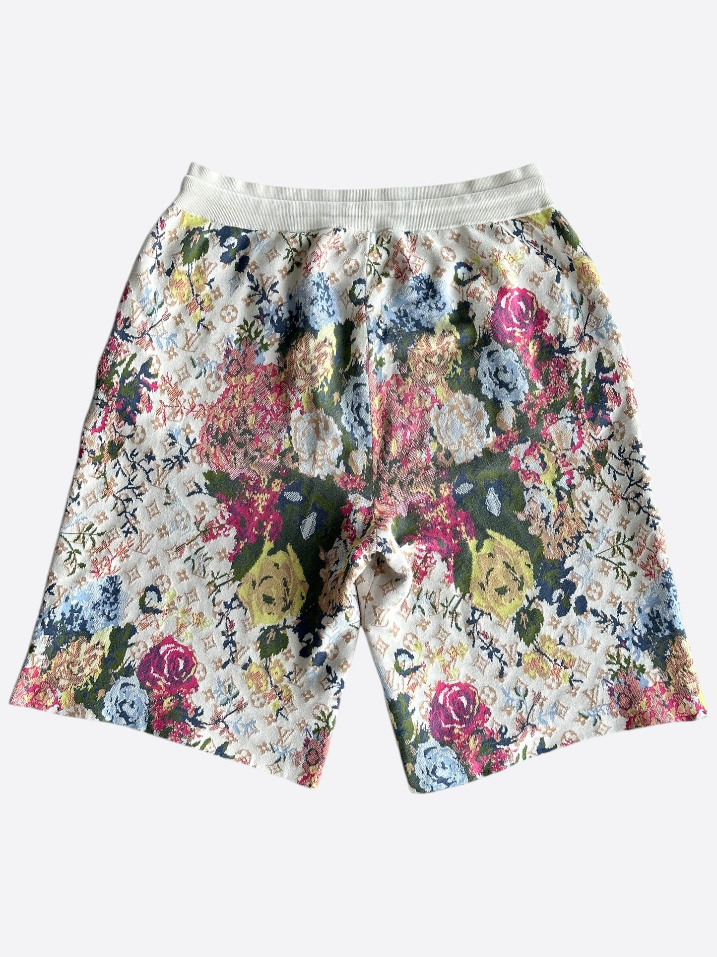 Louis Vuitton Beige Multicolor Floral Monogram Shorts