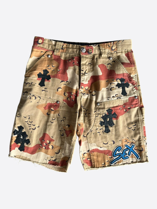 Chrome Hearts Camouflage Sex Records Cross Patch Carpenter Shorts