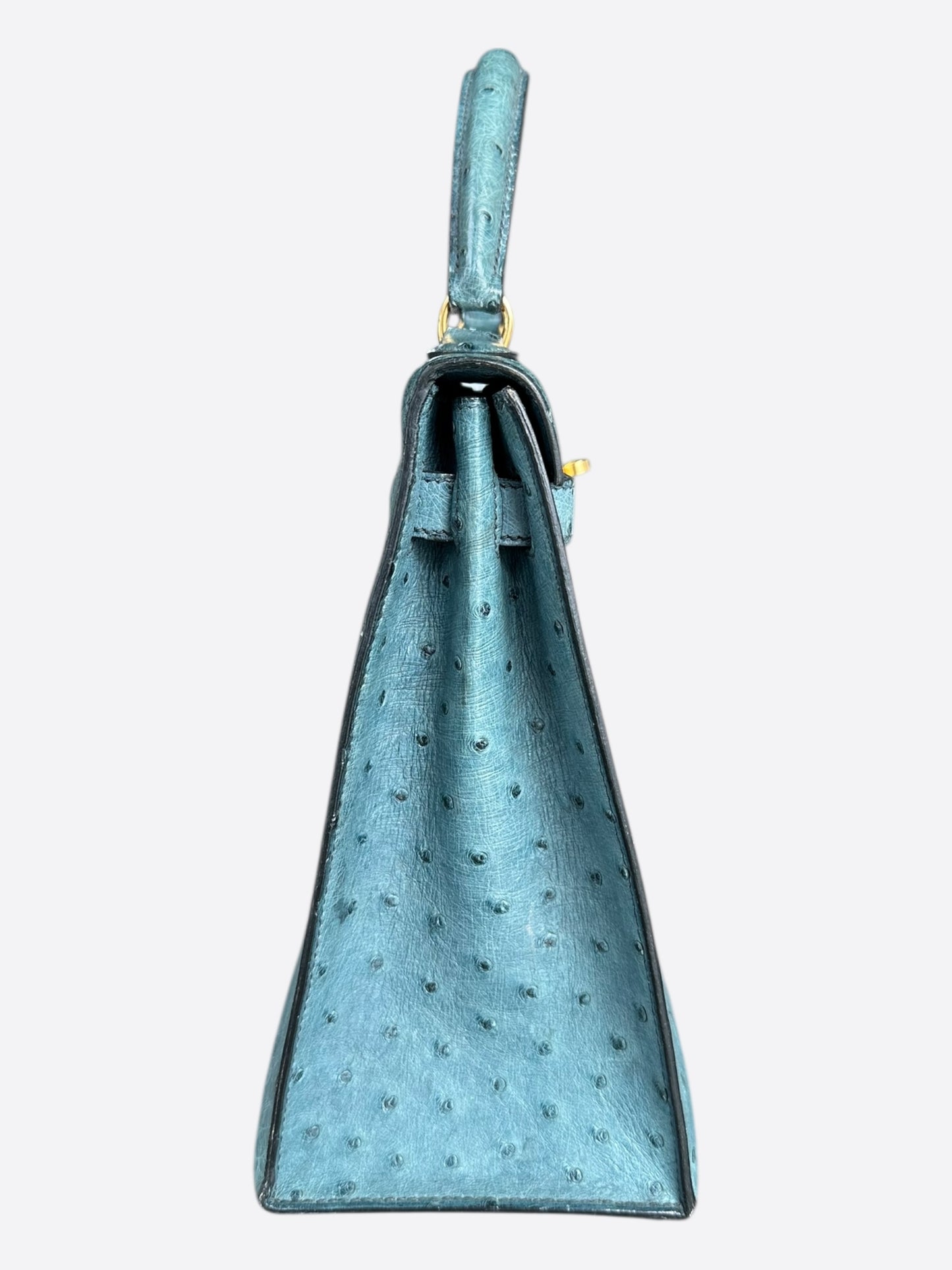Hermes Blue Ostrich Kelly 32