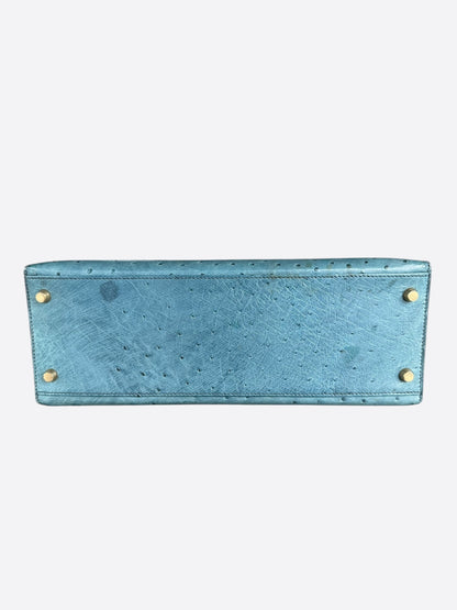 Hermes Blue Ostrich Kelly 32