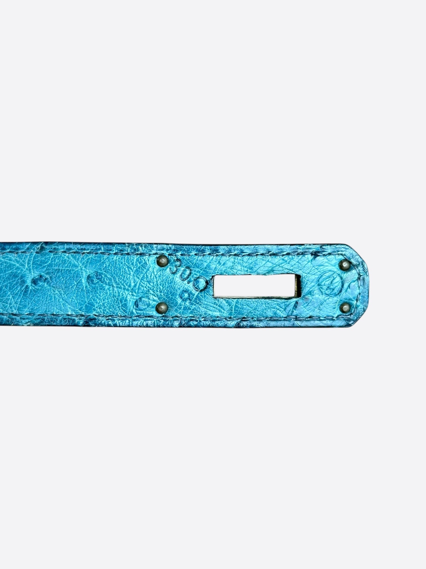 Hermes Blue Ostrich Kelly 32