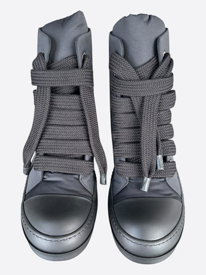 Rick Owens Black Jumbo Lace High Top Puffer Sneakers