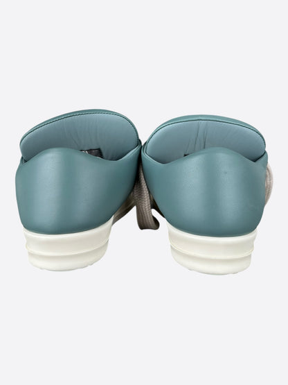 Rick Owens Blue Leather Jumbo Lace Women's Low Top Puffer Sneakers