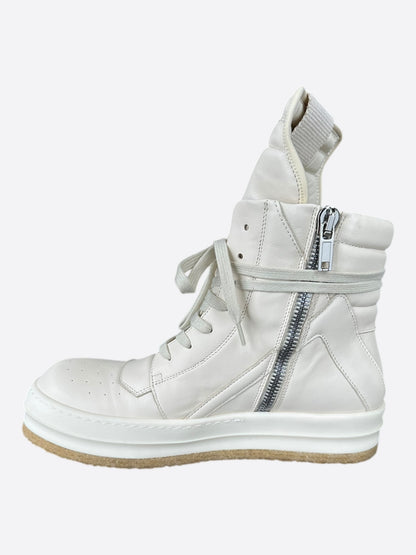 Rick Owens White Mega Geobaskets