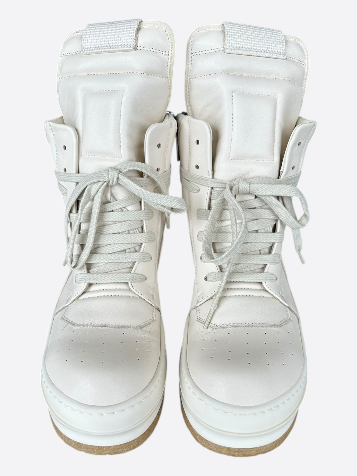 靴 Rickowens White Megalaced Geobasket Rick Owens White Mega Geobaskets – Savonches