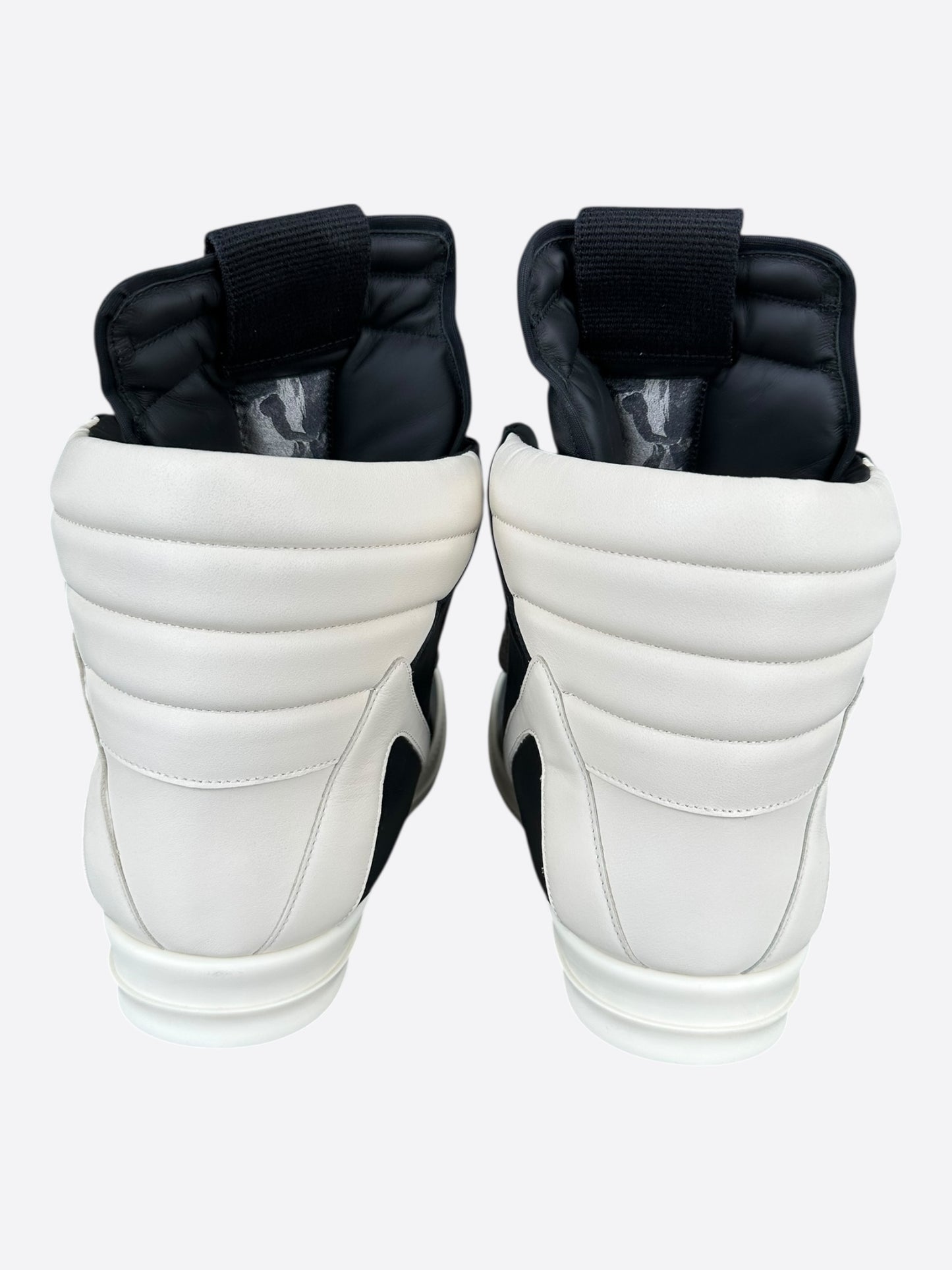 Rick Owens Black & White Leather Jumbo Lace Geobaskets