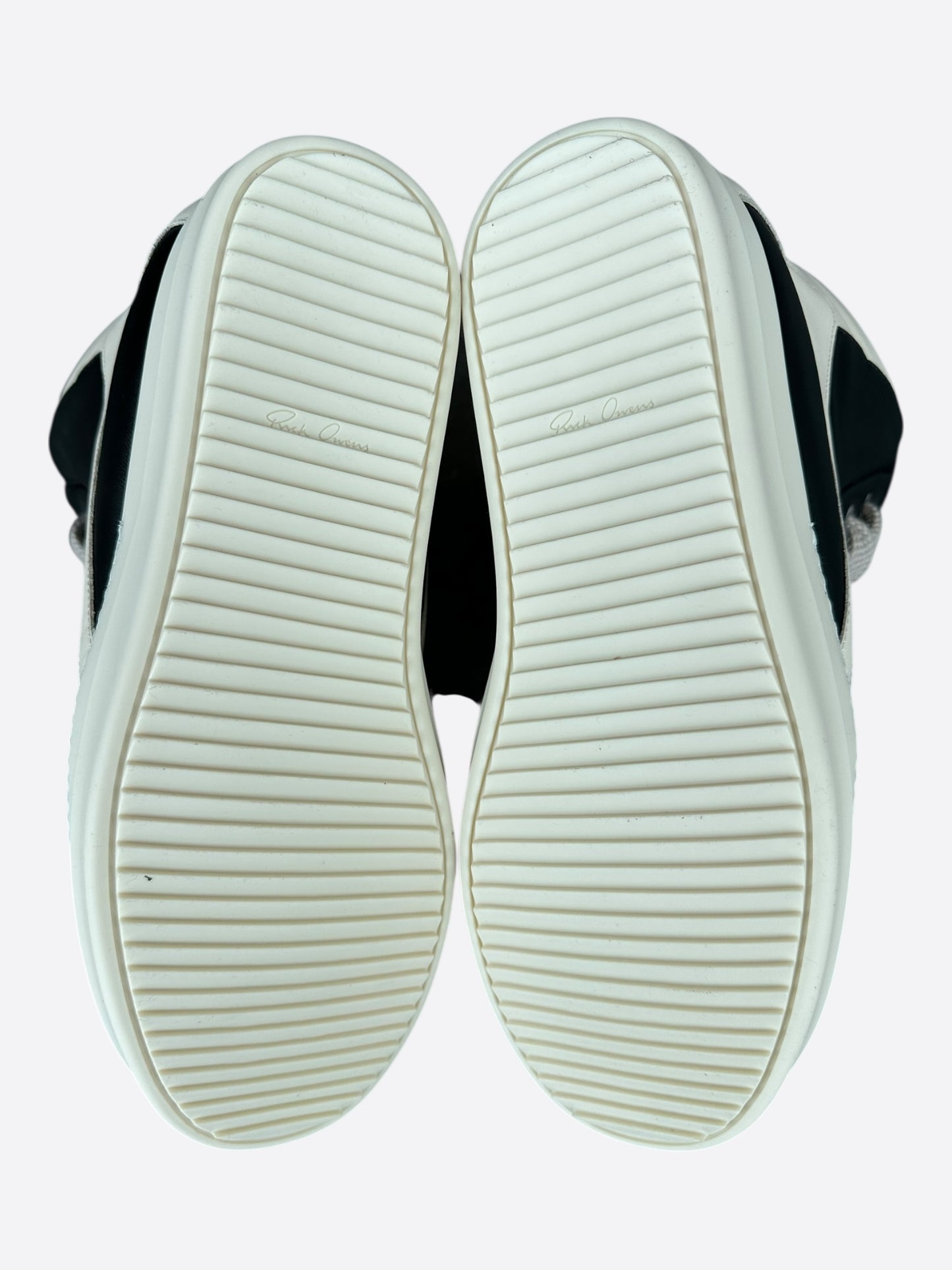 Rick Owens Black & White Leather Jumbo Lace Geobaskets