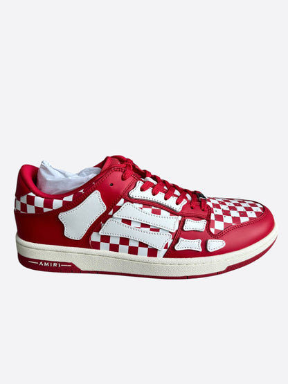 Amiri Red & White Checkered Skeleton Low Top Sneakers