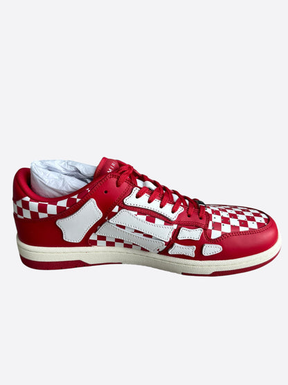 Amiri Red & White Checkered Skeleton Low Top Sneakers