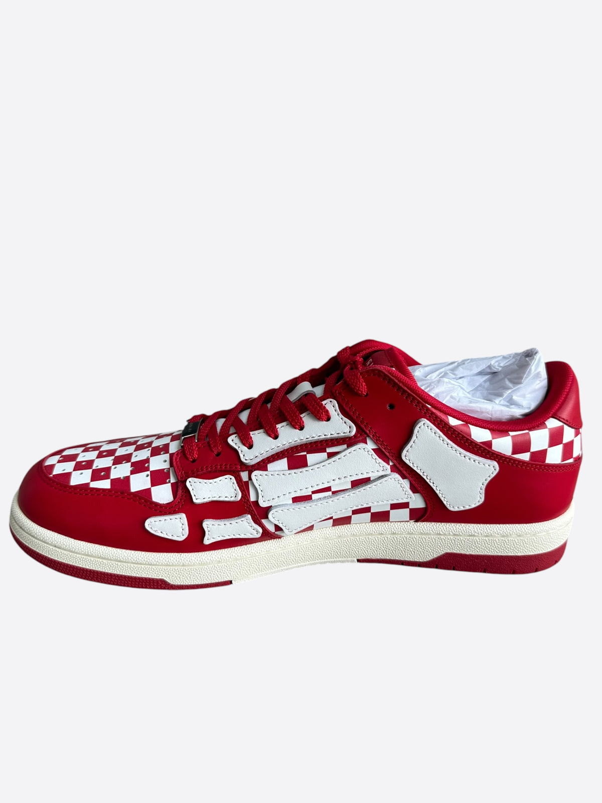 Amiri Red & White Checkered Skeleton Low Top Sneakers