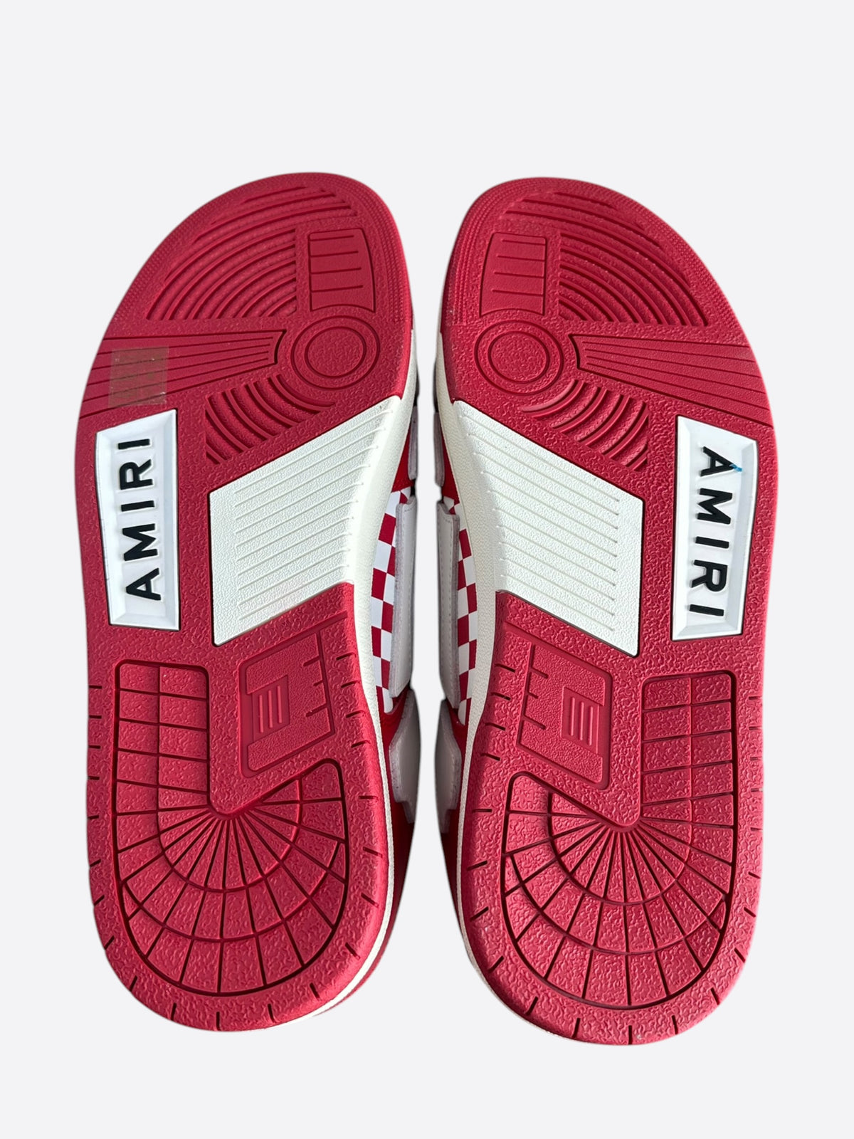 Amiri Red & White Checkered Skeleton Low Top Sneakers