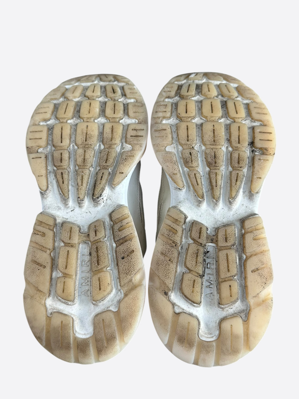 Amiri White & Brown Script Bones Runners