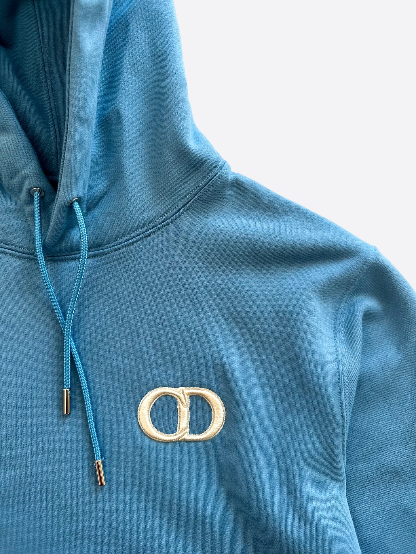 Dior Blue & White CD Icon Embroidered Hoodie