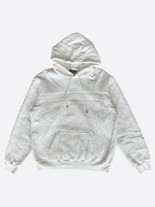 Dior White Oblique Towel Hoodie