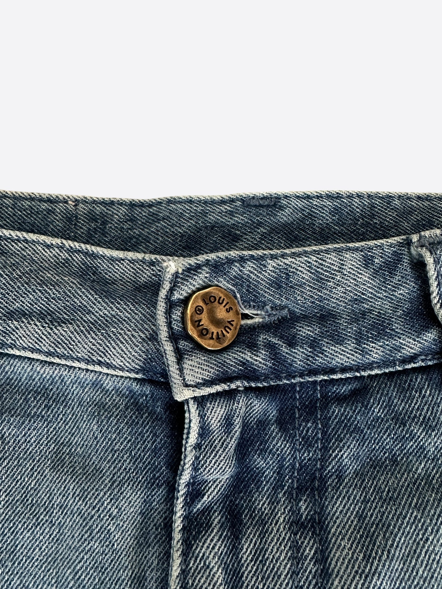 Louis Vuitton Blue Monogram Carpenter Denim Shorts