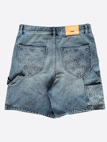 Louis Vuitton Blue Monogram Carpenter Denim Shorts