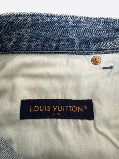 Louis Vuitton Blue Monogram Carpenter Denim Shorts