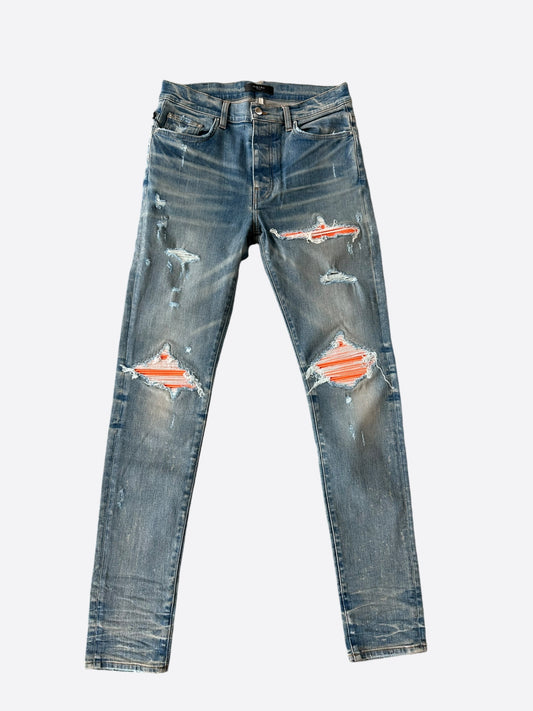 Amiri Clay Indigo & Orange MX1 Jeans